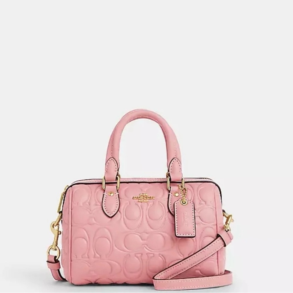 Coach Mini Rowan With Signature Pink Crossbody Bag New Without Tags Light Blush